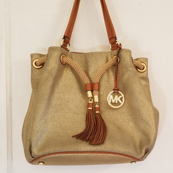MICHAEL Michael Kors Handbags - Michael Kors "Marina" Tassel Canvas Tote